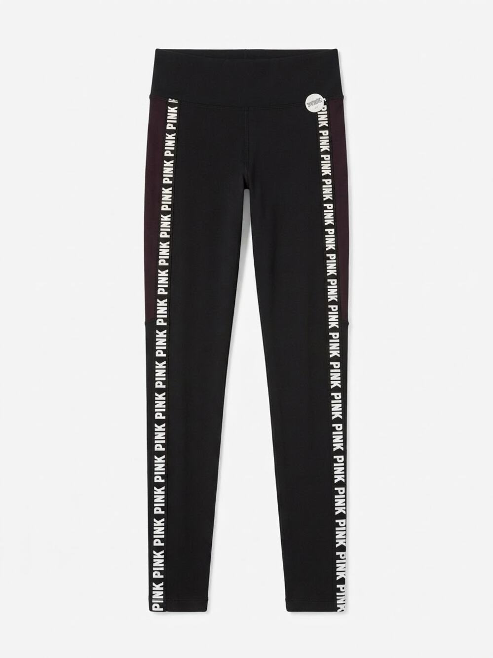 Victoria's Secret PINK Black Cozy Legging Women XS Logo Side Stripe Track Pants